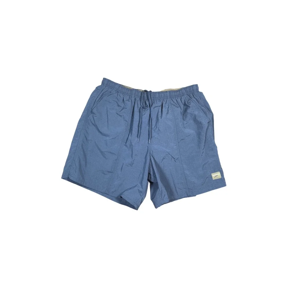 Speedo Mens XL Blue Nylon Swim Trunks Shorts Drawstring‎ Lightweight